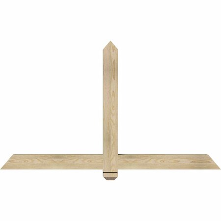 Ekena Millwork Eugene Rough Sawn Timber Gable Bracket, Douglas Fir, 60"W x 35"H x 4"D x 4"F, 14/12 Pitch GBW060X35X0404EUG00RDF
